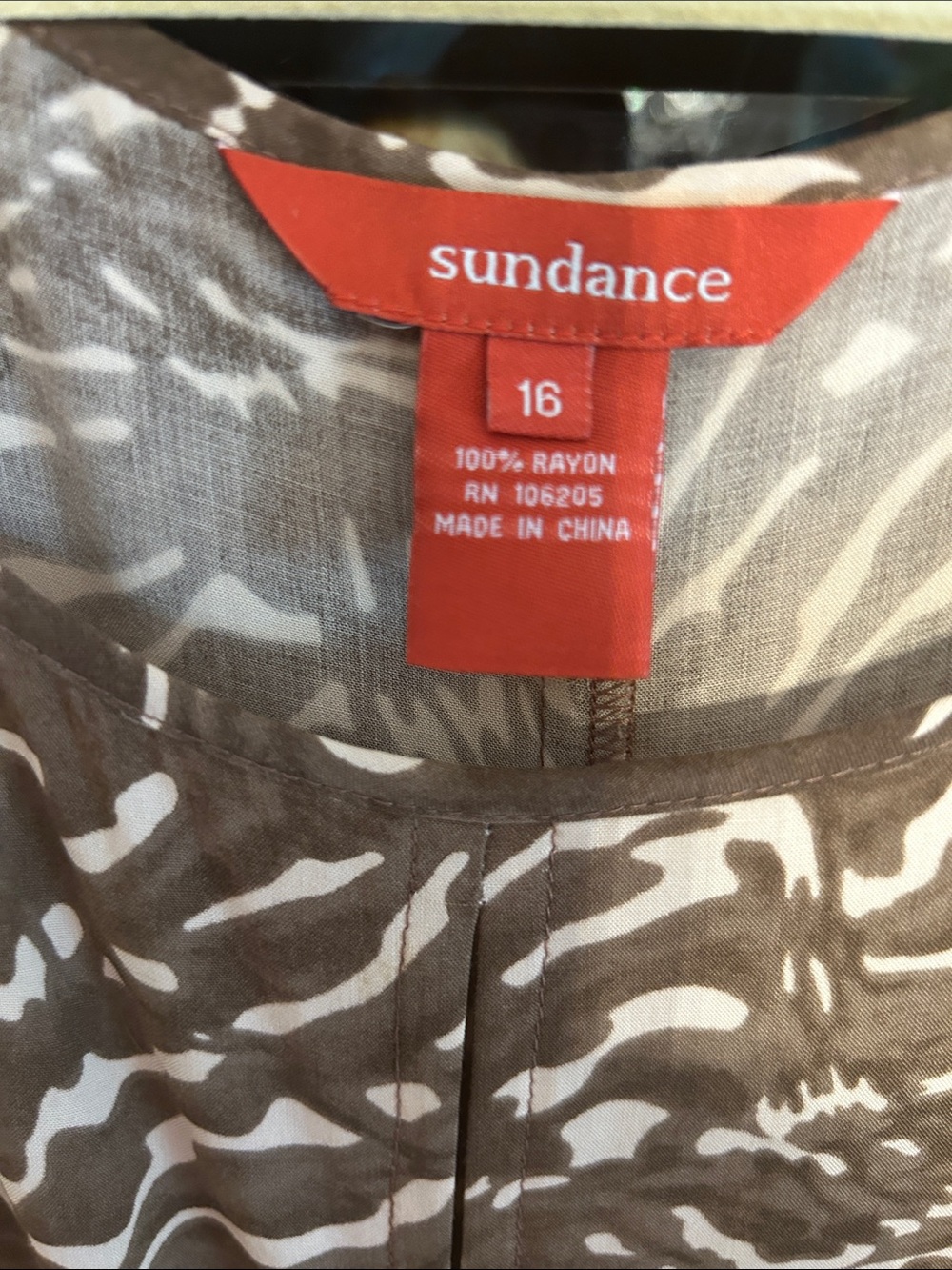 Sundance Brown & Cream fit and flare rayon Sleeveless Maxi Dress - Picture 2 of 5